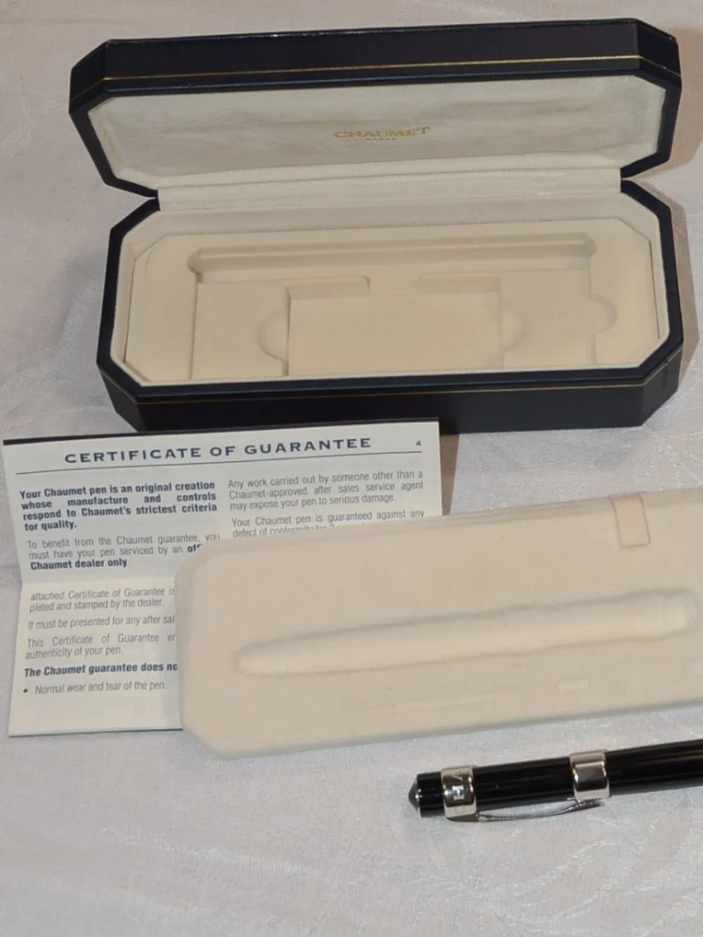 Chaumet Paris Luxury Black Lacquer & Palladium Pen - EUC WT